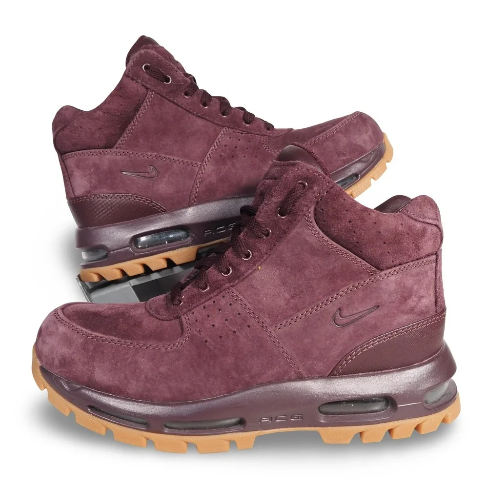 Nike ACG‎ Air Max Goadome Men's 8 Deep Burgundy Gum Suede Boots 865031-602
